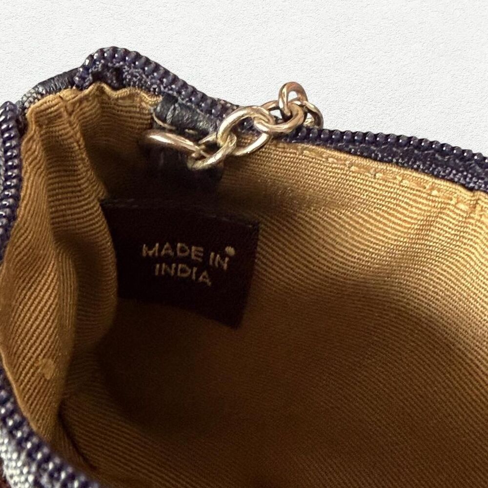 COACH Signature Y2K Vintage Coin Purse with Keychain in Navy Blue NWOT - Picture 2 of 3